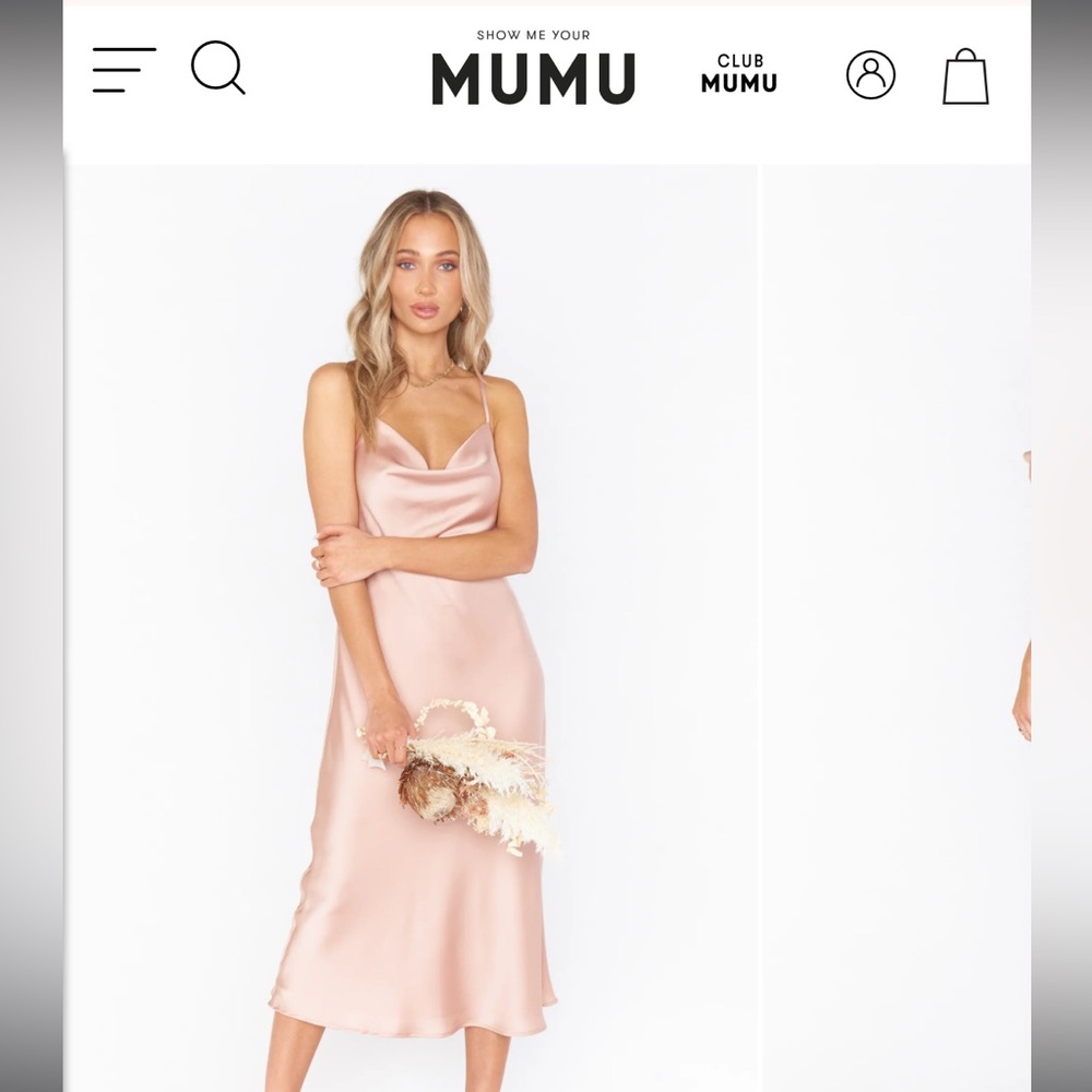 Show Me Your Mumu Verona Cowl Dress - Rose Gold Luxe, SMALL UNALTERED